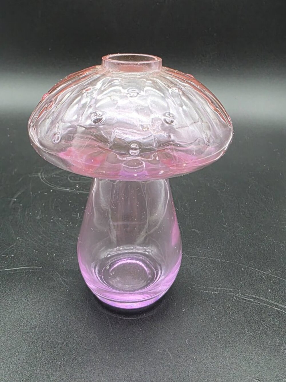 Purple pink Art Glass Decorative Mushroom Vase vintage - Picture 2 of 6